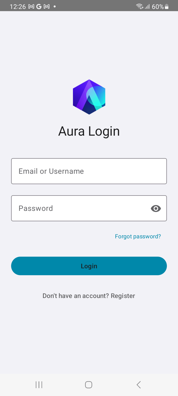 Access Glow app sign-in screen